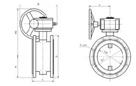 D341H、D341W 型 <strong><strong>法兰通风蝶阀</strong></strong>PN5～PN10外形尺寸图