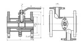 BQ41F型<strong><strong>保温夹套式手动球阀</strong></strong>PN16～PN25尺寸图